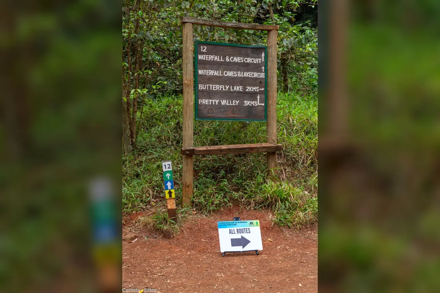 Commons identifies a Karura directional signpost; the image must not be treated as a current route instruction.